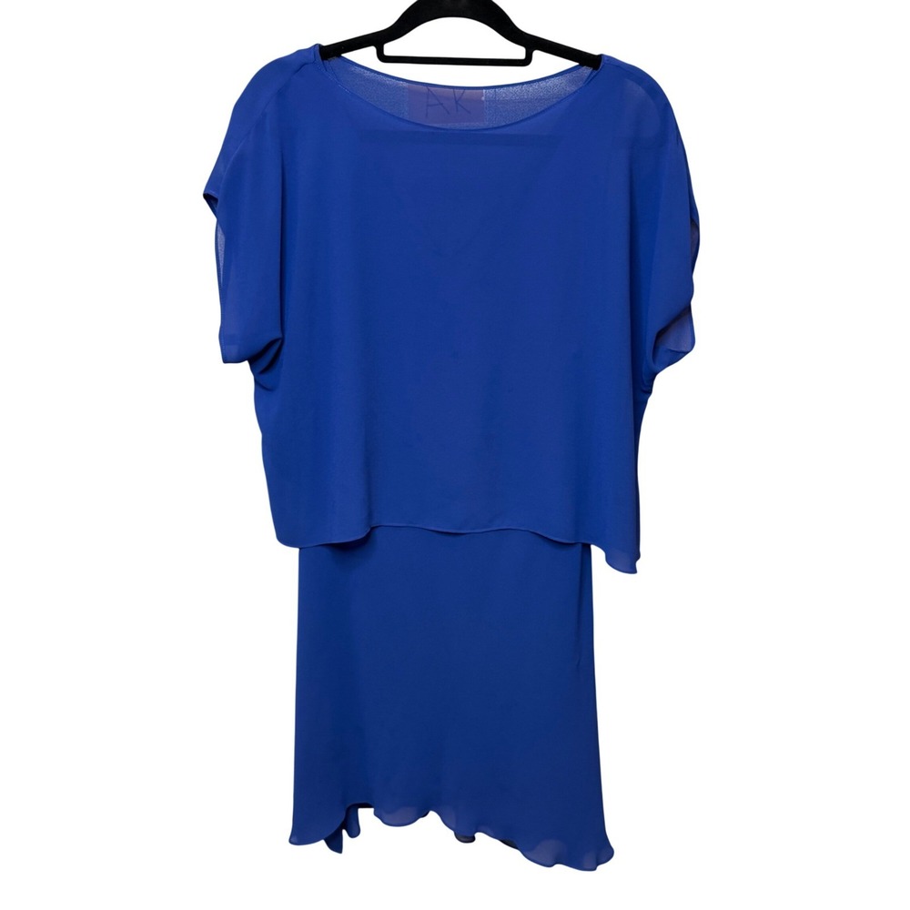 Lauren Ralph Lauren Sheath Dress Womens Blue Chiffon Overlay Elegant 10 ($145)